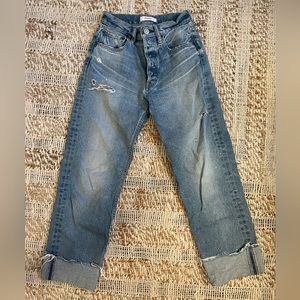 Moussy Vintage Distressed Cuffed Jeans
